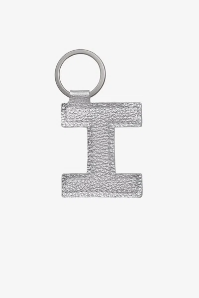 Los Angeles Apparel Rlh520 - Leather Alphabet Keychain In Metallic