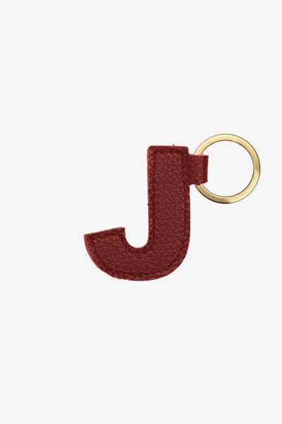 Los Angeles Apparel Rlh520 - Leather Alphabet Keychain In J Oxblood