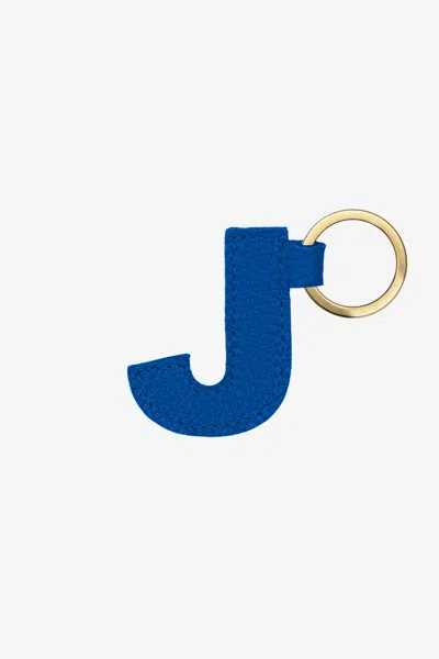 Los Angeles Apparel Rlh520 - Leather Alphabet Keychain In J Royal