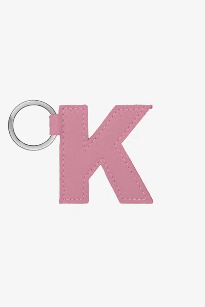 Los Angeles Apparel Rlh520 - Leather Alphabet Keychain In K Pink
