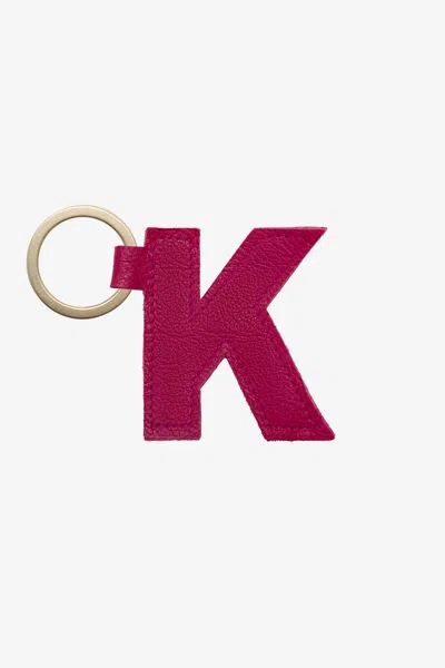 Los Angeles Apparel Rlh520 - Leather Alphabet Keychain In K Raspberry