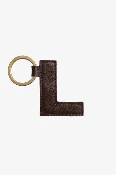 Los Angeles Apparel Rlh520 - Leather Alphabet Keychain In L Espresso