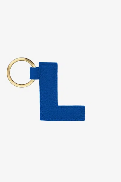 Los Angeles Apparel Rlh520 - Leather Alphabet Keychain In L Royal