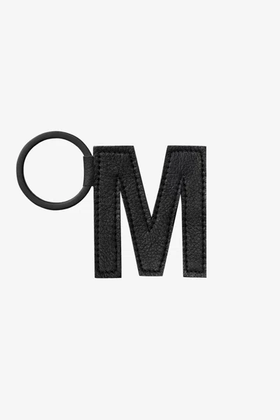 Los Angeles Apparel Rlh520 - Leather Alphabet Keychain In M Black