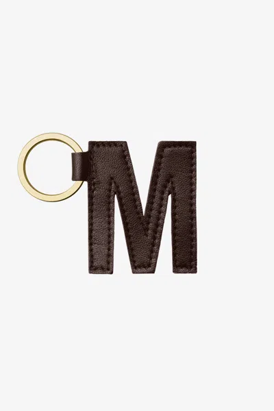 Los Angeles Apparel Rlh520 - Leather Alphabet Keychain In M Espresso