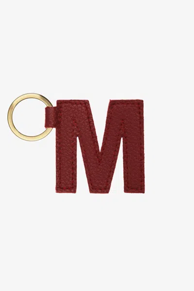 Los Angeles Apparel Rlh520 - Leather Alphabet Keychain In M Oxblood
