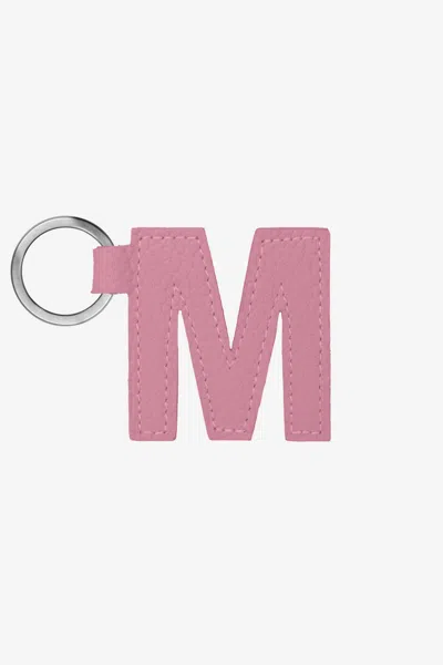 Los Angeles Apparel Rlh520 - Leather Alphabet Keychain In M Pink