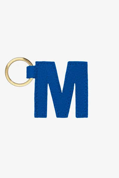 Los Angeles Apparel Rlh520 - Leather Alphabet Keychain In M Royal