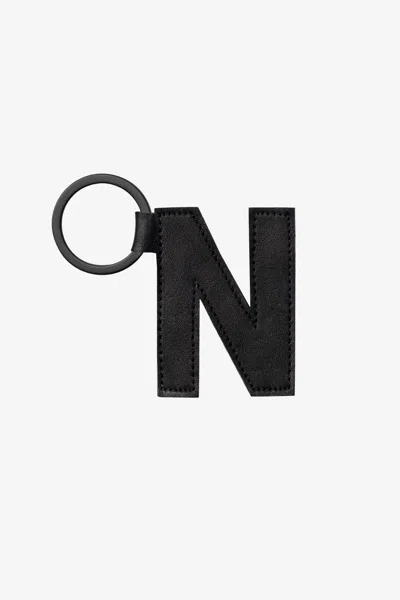 Los Angeles Apparel Rlh520 - Leather Alphabet Keychain In N Black