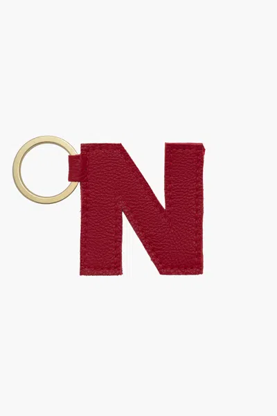 Los Angeles Apparel Rlh520 - Leather Alphabet Keychain In N Cherry Red