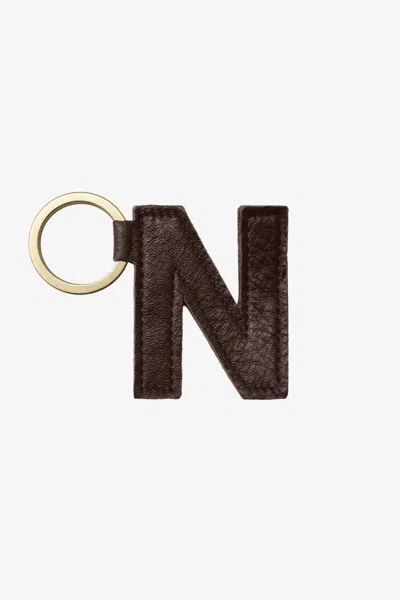 Los Angeles Apparel Rlh520 - Leather Alphabet Keychain In N Espresso