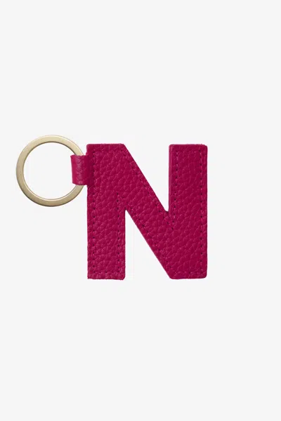 Los Angeles Apparel Rlh520 - Leather Alphabet Keychain In N Raspberry