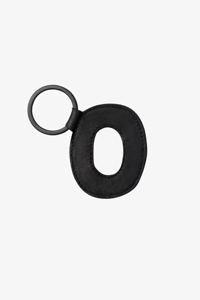 Los Angeles Apparel Rlh520 - Leather Alphabet Keychain In O Black