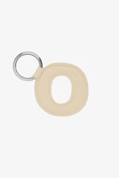Los Angeles Apparel Rlh520 - Leather Alphabet Keychain In Neutral