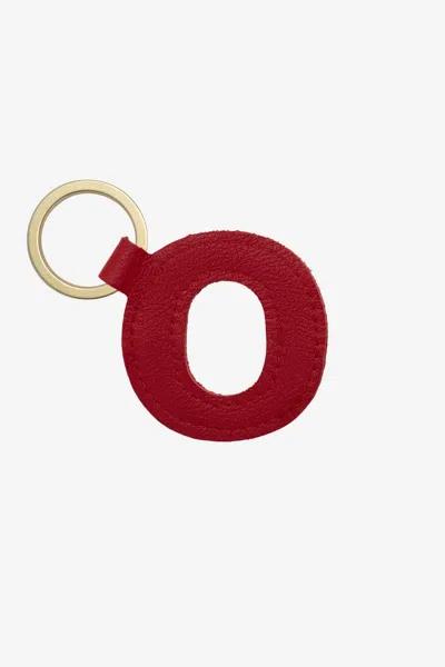 Los Angeles Apparel Rlh520 - Leather Alphabet Keychain In Neutral