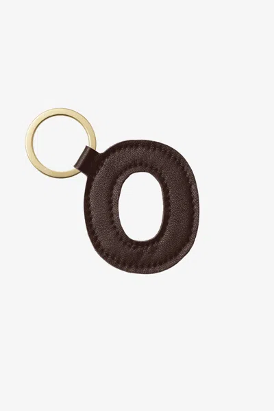 Los Angeles Apparel Rlh520 - Leather Alphabet Keychain In O Espresso