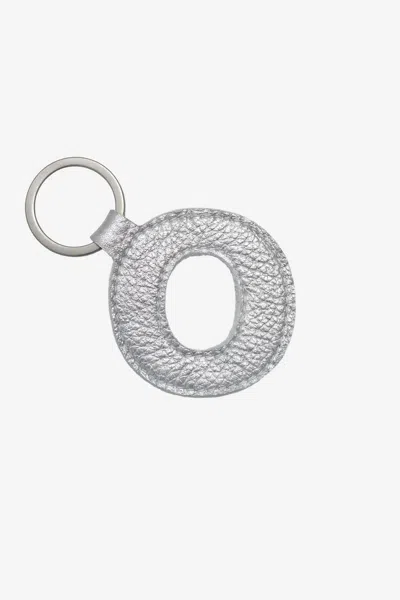 Los Angeles Apparel Rlh520 - Leather Alphabet Keychain In O Silver Foil