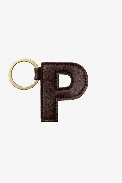 Los Angeles Apparel Rlh520 - Leather Alphabet Keychain In P Espresso