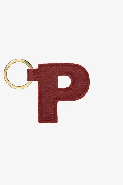 Los Angeles Apparel Rlh520 - Leather Alphabet Keychain In P Oxblood