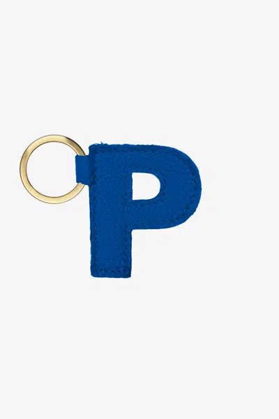 Los Angeles Apparel Rlh520 - Leather Alphabet Keychain In P Royal