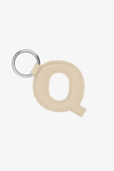 Los Angeles Apparel Rlh520 - Leather Alphabet Keychain In Q Bone