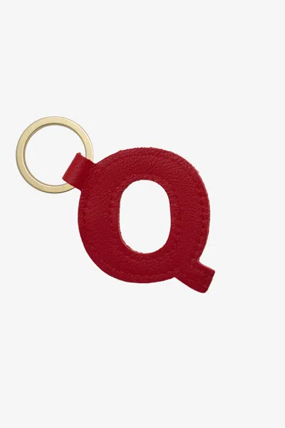 Los Angeles Apparel Rlh520 - Leather Alphabet Keychain In Red