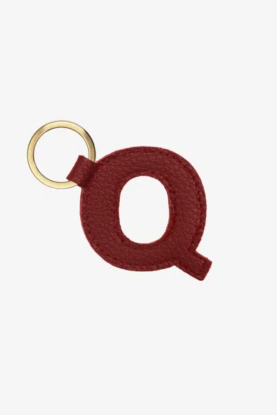 Los Angeles Apparel Rlh520 - Leather Alphabet Keychain In Q Oxblood