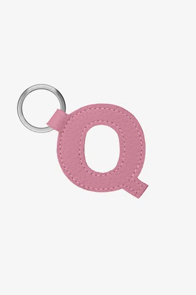 Los Angeles Apparel Rlh520 - Leather Alphabet Keychain In Q Pink