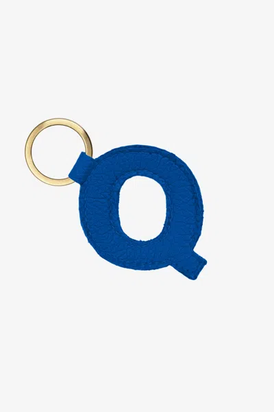 Los Angeles Apparel Rlh520 - Leather Alphabet Keychain In Q Royal