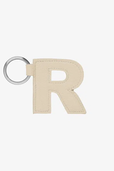 Los Angeles Apparel Rlh520 - Leather Alphabet Keychain In R Bone
