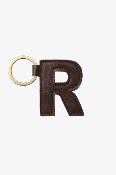 Los Angeles Apparel Rlh520 - Leather Alphabet Keychain In R Espresso