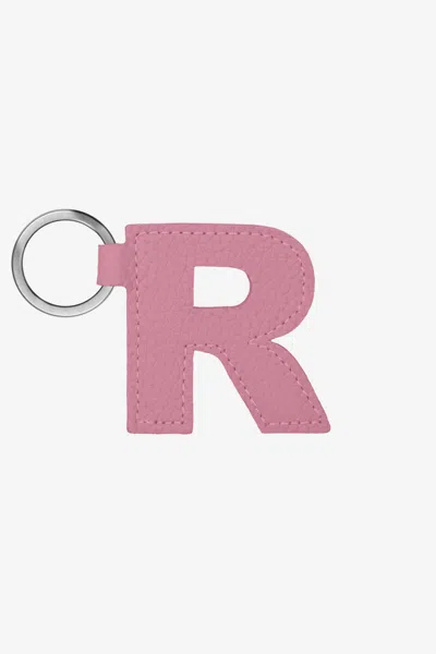 Los Angeles Apparel Rlh520 - Leather Alphabet Keychain In R Pink