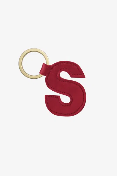Los Angeles Apparel Rlh520 - Leather Alphabet Keychain In S Cherry Red