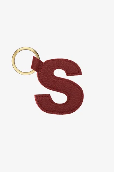 Los Angeles Apparel Rlh520 - Leather Alphabet Keychain In S Oxblood