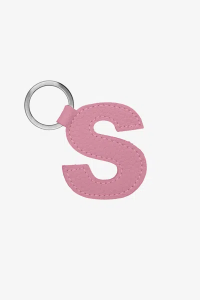 Los Angeles Apparel Rlh520 - Leather Alphabet Keychain In S Pink