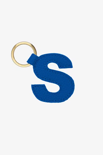 Los Angeles Apparel Rlh520 - Leather Alphabet Keychain In S Royal
