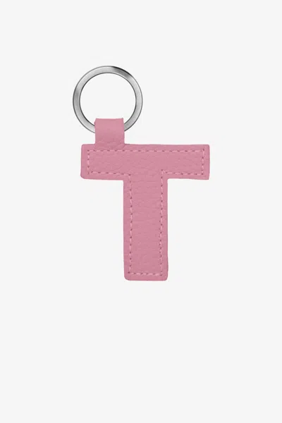 Los Angeles Apparel Rlh520 - Leather Alphabet Keychain In T Pink