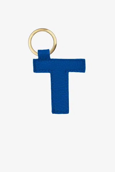 Los Angeles Apparel Rlh520 - Leather Alphabet Keychain In T Royal