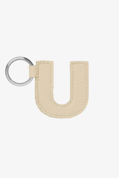 Los Angeles Apparel Rlh520 - Leather Alphabet Keychain In U Bone