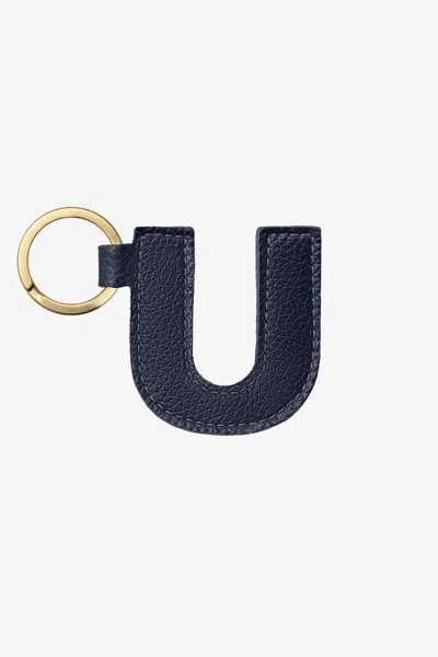 Los Angeles Apparel Rlh520 - Leather Alphabet Keychain In U Navy