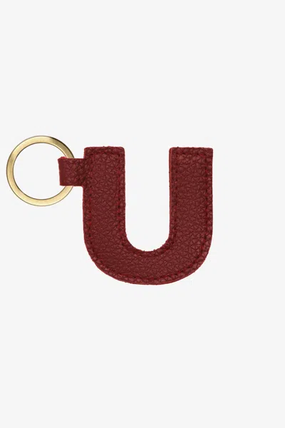 Los Angeles Apparel Rlh520 - Leather Alphabet Keychain In Brown