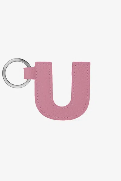 Los Angeles Apparel Rlh520 - Leather Alphabet Keychain In U Pink
