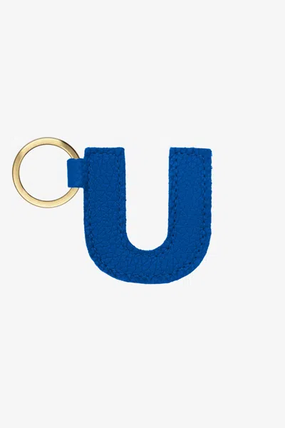 Los Angeles Apparel Rlh520 - Leather Alphabet Keychain In U Royal