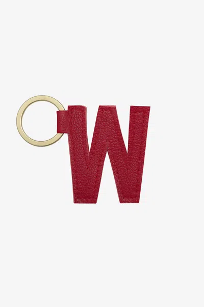 Los Angeles Apparel Rlh520 - Leather Alphabet Keychain In Red