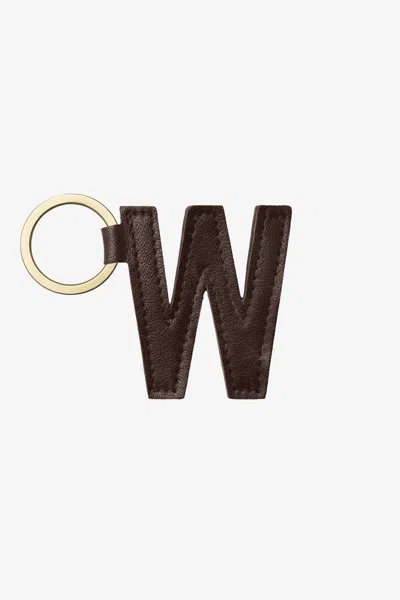 Los Angeles Apparel Rlh520 - Leather Alphabet Keychain In W Espresso