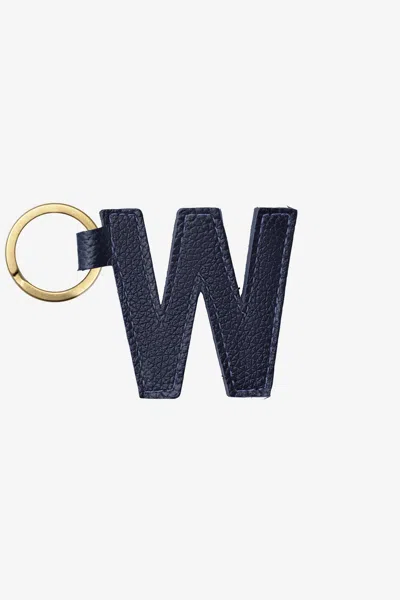 Los Angeles Apparel Rlh520 - Leather Alphabet Keychain In W Navy