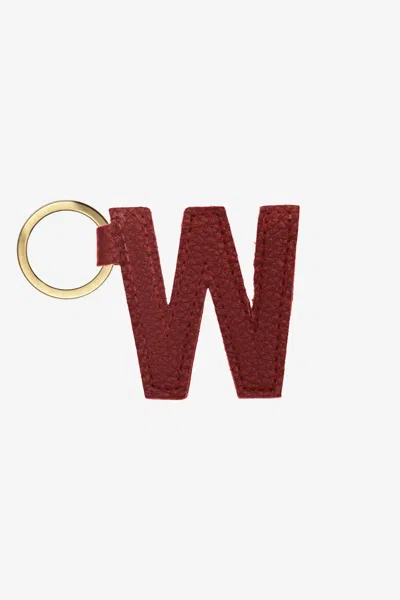 Los Angeles Apparel Rlh520 - Leather Alphabet Keychain In Red