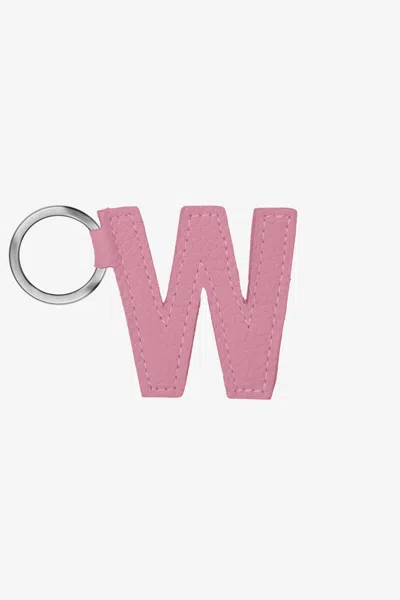 Los Angeles Apparel Rlh520 - Leather Alphabet Keychain In W Pink