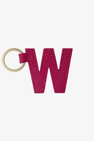 Los Angeles Apparel Rlh520 - Leather Alphabet Keychain In W Raspberry