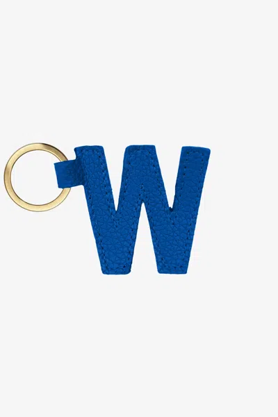 Los Angeles Apparel Rlh520 - Leather Alphabet Keychain In W Royal